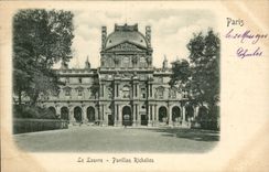 Paris CPA Le Louvre Pavillon Richelieu (dessin en relief !)