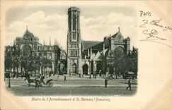Paris CPA Mairie de l'arrondissement et Saint Germain l'auxerrois (dessin en relief !) 