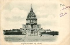 Paris CPA the Dome of the hotel of Invalides (drawing in relief!)
