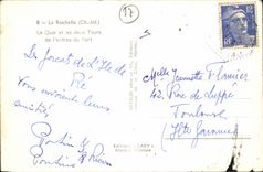 La Rochelle CPA das Kai und die zwei Tours des Hereinkommens des Hafens