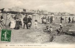 Royan CPA der Strand in Richtung zur Prachtstrasse Saint Georges