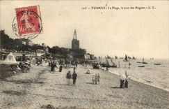 Fouras - the Beach - the day of Regattas - CPA