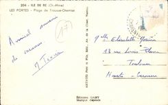 CPA Ile de Re the Plage doors of Case Lines