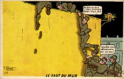 CPA Militaria the jump of the wall