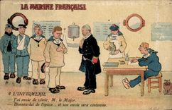 CPA Militaria French Navy With the infirmary