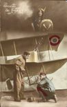 CPA Militaria Plane Bird of France