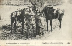 CPA Militaria English Riders in recognition (horses horse horse)