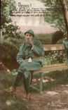 CPA Militaria Soldier at rest! (cigarette)