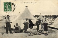 CPA Militaria life with the camp Under the tent