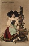 CPA Andenken von elsassischem Lothringen Elsass (Folklorekostum)