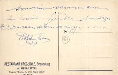 CPA Strasbourg Village f4ete in 1870 Restaurant crocodile