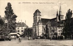 CPA Strasbourg Bridge Kuss Church Saint Pierre the old man