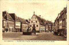 Obernai - Place of the Town hall and the Corn exchange CPA