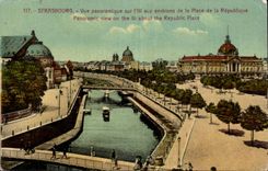 Starsbourg - Strassburg - Panoramic View on III around the Place of the Republic - CPA