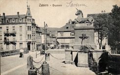 Saverne - Zabern - Brunnen - Fountain CPA Unicorn