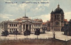 Strasbourg - Strassburg - Justizpalast U Jung St Peterkirsche CPA Seal cyclist with the back