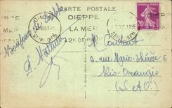 Dieppe - Sight on the Casino and Sea CPA