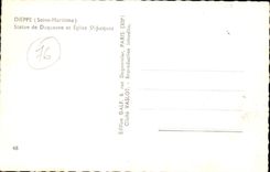 Dieppe - Statue Duquesne and the Church Saint Jacques - CPA