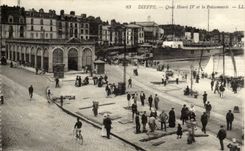 Dieppe - Quay Henri IV and the Fish shop - CPA