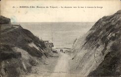Mesnil Valley - descent towards the sea through the Throat - CPA
