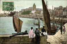 Treport - eine Ecke des Hafens - CPA