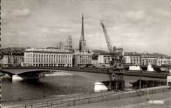 Rouen - the Bridge Jeanne d' Arc and quays - CPA