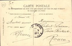 Rouen - Street St Romain - Pen-and-ink drawing - CPA