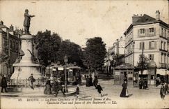 Rouen - the Cauchoise Place and the boulevard Jeanne d' Arc - CPA