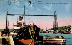 Rouen - the Port and the Transporter bridge - bridge - CPA