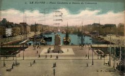 Le Havre - Gambetta Platz und Bassin Werbung - CPA