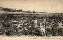 Le Havre - Fischen mit Krabben - das Boulevard Albert I hat niedrige Gezeiten - CPA