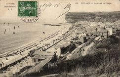 Fecamp - Anblick auf dem Strand - CPA