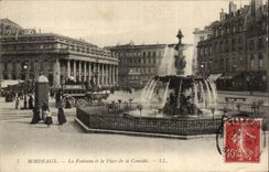 Bordeaux - Fountain and the Place of Comedy CPA