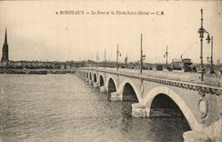 Bordeaux CPA the bridge and the arrow Saint Michel