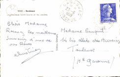 CPSM Bordeaux the basilica Saint Seurin and gardens