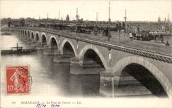 CPA Bordeaux the stone bridge