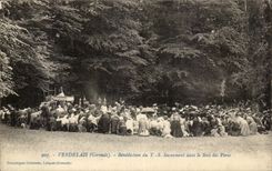 Verdelais CPA Banediction of the TS sacrament in the wood of the Fathers