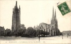 Bordeaux CPA the cathedral and the tower Pey Berland