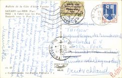 Sanary auf Meer CPA mit dem Schutz unter den Kiefern blickt in Richtung zum Hafen fluchtig