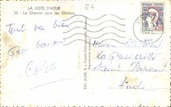 CPA Le chemin sous les oliviers