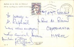 MODERN CARD the beach of Saint Raphael