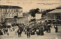 Confolens - Place of the Town hall - Military Concert - CPA