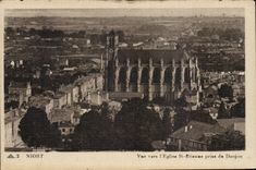Niort - Sight towards the Church St Etienne taken of Keep CPA