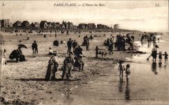 Touquet Paris Strand - die Stunde des Bades - CPA