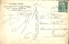 Touquet Paris Strand - das Kirche- und Rathaus - an den Unterseiten-Markten - CPA