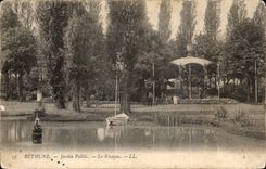 Bethune - Public garden - the Kiosk - boat - CPA