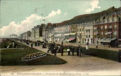 Boulogne auf Meer - Ansicht der Prachtstrasse Sainte Beuve CPA