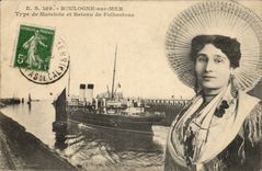 Boulogne auf Meer - Art des Fischeintopfgerichts und des Bootes von Folkestone - Boot CPA