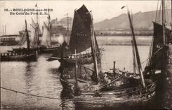 Boulogne auf Meer - eine Ecke des Hafens CPA
