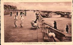Touquet Paris Beach - the Dam and the Beach - CPA
